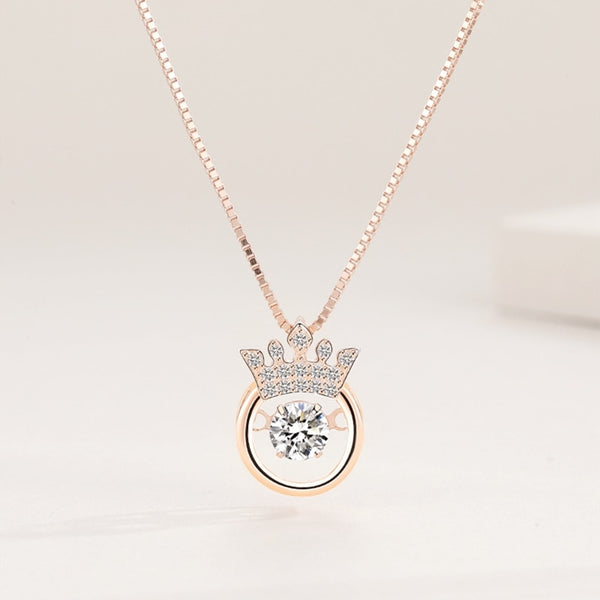 Crown Beating Heart Pendant