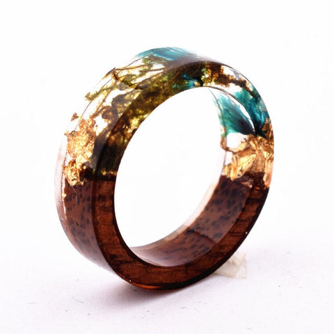 Gold Foil Resin Ring Handmade