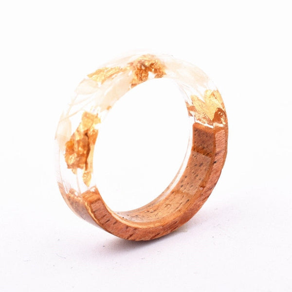 Gold Foil Resin Ring Handmade