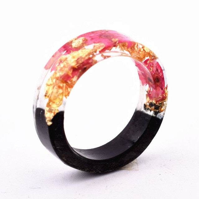 Gold Foil Resin Ring Handmade