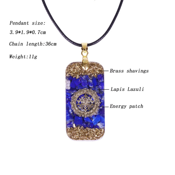 Orgonite Energy Pendant Natural Lapis Lazuli Energy Necklace