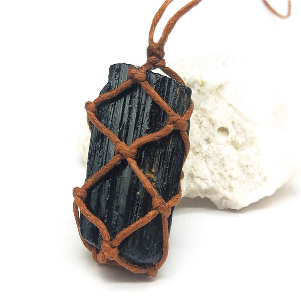 Natural Black Tourmaline Stone Necklace