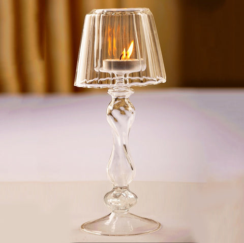 Crystal Glass Candle Holder Home Decor