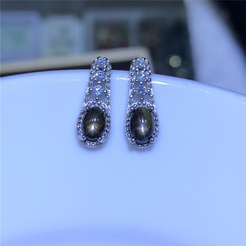 Classic star sapphire earrings