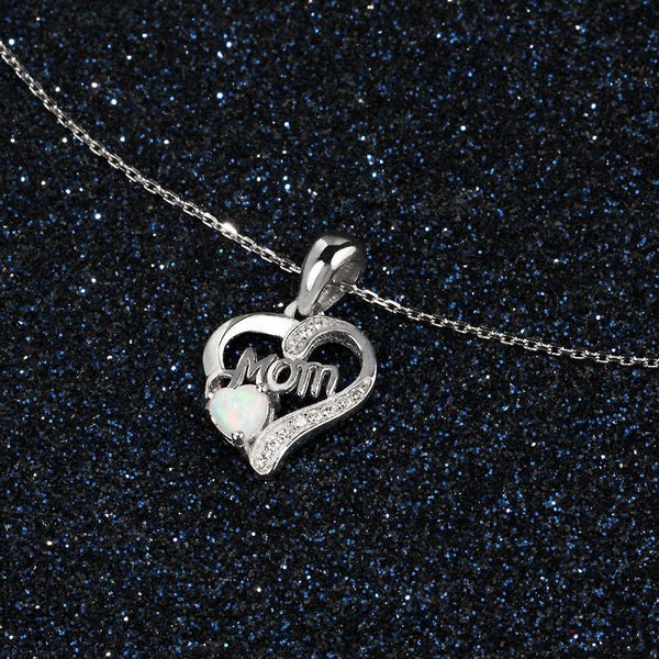 925 Sterling Silver Opal Heart Shape Pendants