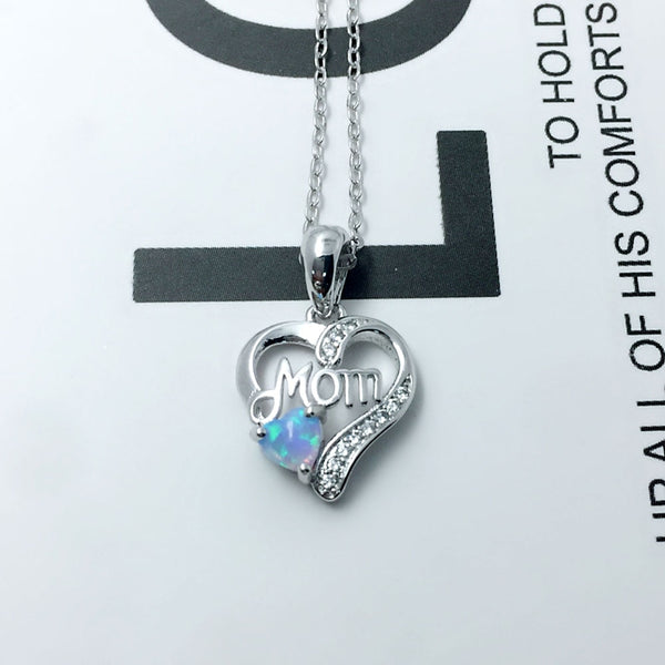 925 Sterling Silver Opal Heart Shape Pendants